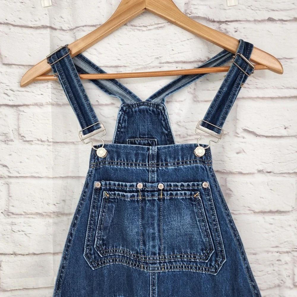 Gap Denim Bib Overalls 100% Cotton Utility Workwear Cottage Farm Straight Leg XS